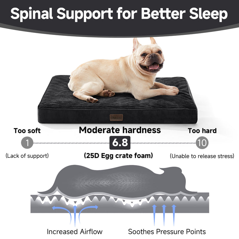 OhGeni | Flat Dog Bed | 30" | Black-zoom-