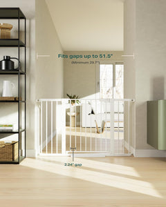 CUMBOR | SAFETY GATE | 29.7"-51.5"W x 36"H | WHITE - aborderproducts