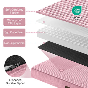 OhGeni | Orthopedic Waterproof & Machine Washable Dog Bed | 41 Inches | Pink
