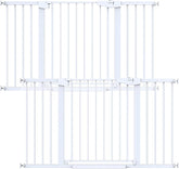 Cumbor 2 Pack 29.7-54.2" Baby Gate for Stairs, Mom's Choice Awards Winner-Auto Close Dog Gate for Doorways, Easy Install Pressure Mounted Pet Gate Indoor, Wide Safety Gate for Dog, White