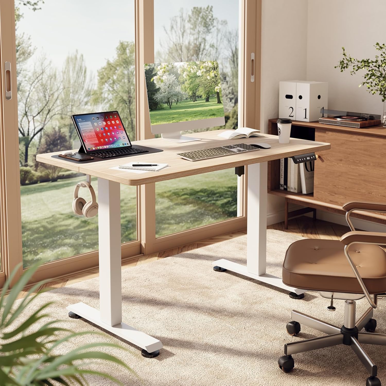 Veken | Electric Standing Desk | 47.2 Inch | Nature - aborderproducts