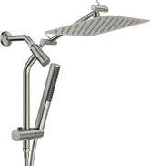 Veken | All Metal Shower Heads Combos | 10inch | Brushed Nickel - aborderproducts