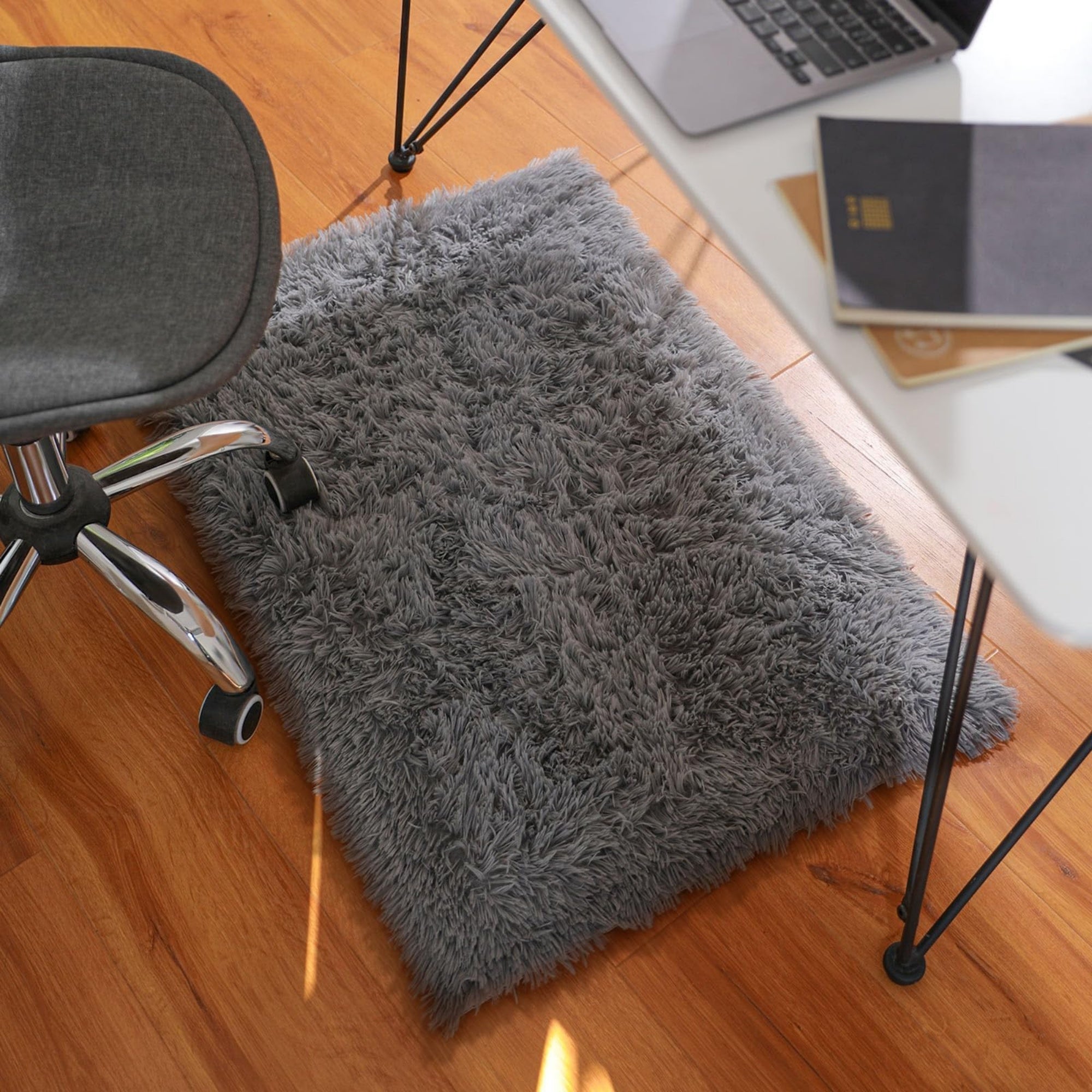 Ophanie 2x3 Small Area Rug Non Slip Plush Entryway Bedroom Rug Grey Soft Fluffy Throw Carpet-zoom-7