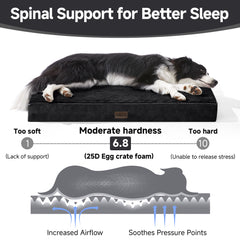 OhGeni | Flat Dog Bed | 35" | Black - aborderproducts