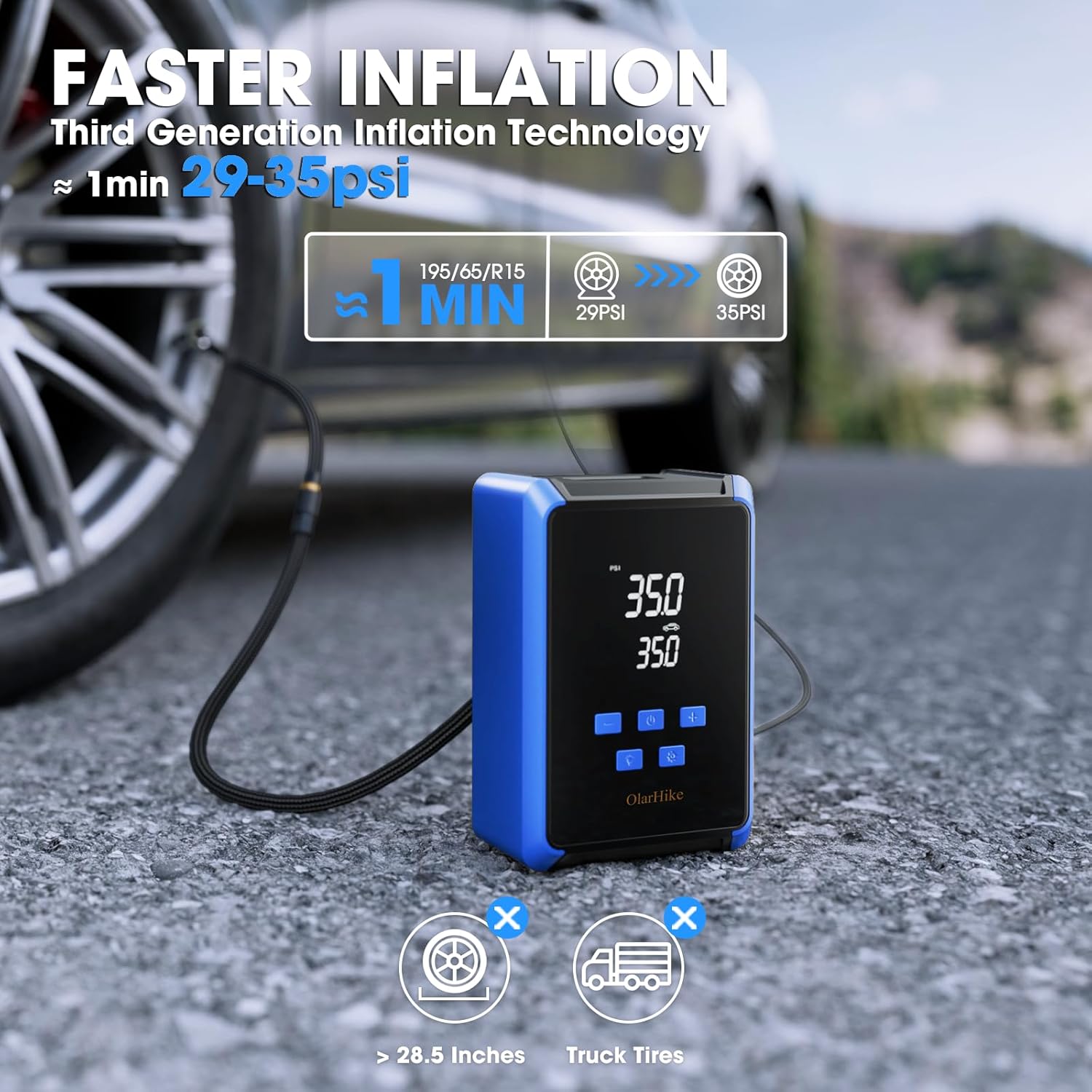 OlarHike | Electric Tire Inflator | Blue