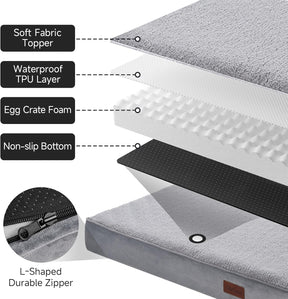 OhGeni | Dog Bed | Flannel Fabric | 41 Inches | Gray - aborderproducts