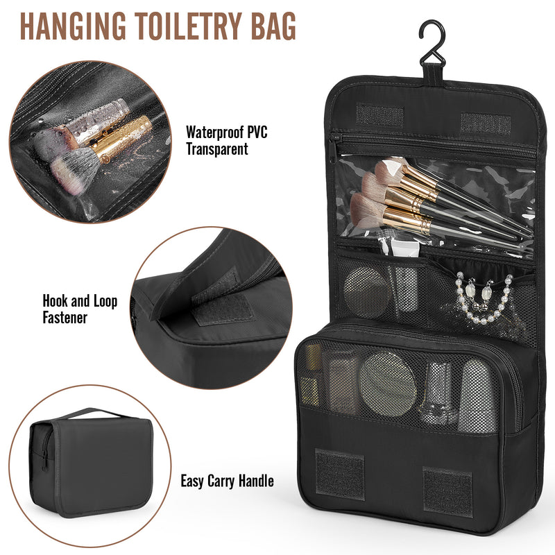 Veken 10 Set/8 Set Packing Cubes for Travel Essentials,Anti-Wrinkle Buckled Suitcase Organizer for Shoe & Toiletry Bag,Carry On Luggage Bag for Airplane & College Dorm Room Accessories,Women Men Gifts-zoom-
