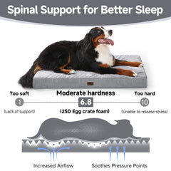 OhGeni | Flat Dog Bed | 47" | Gray - aborderproducts