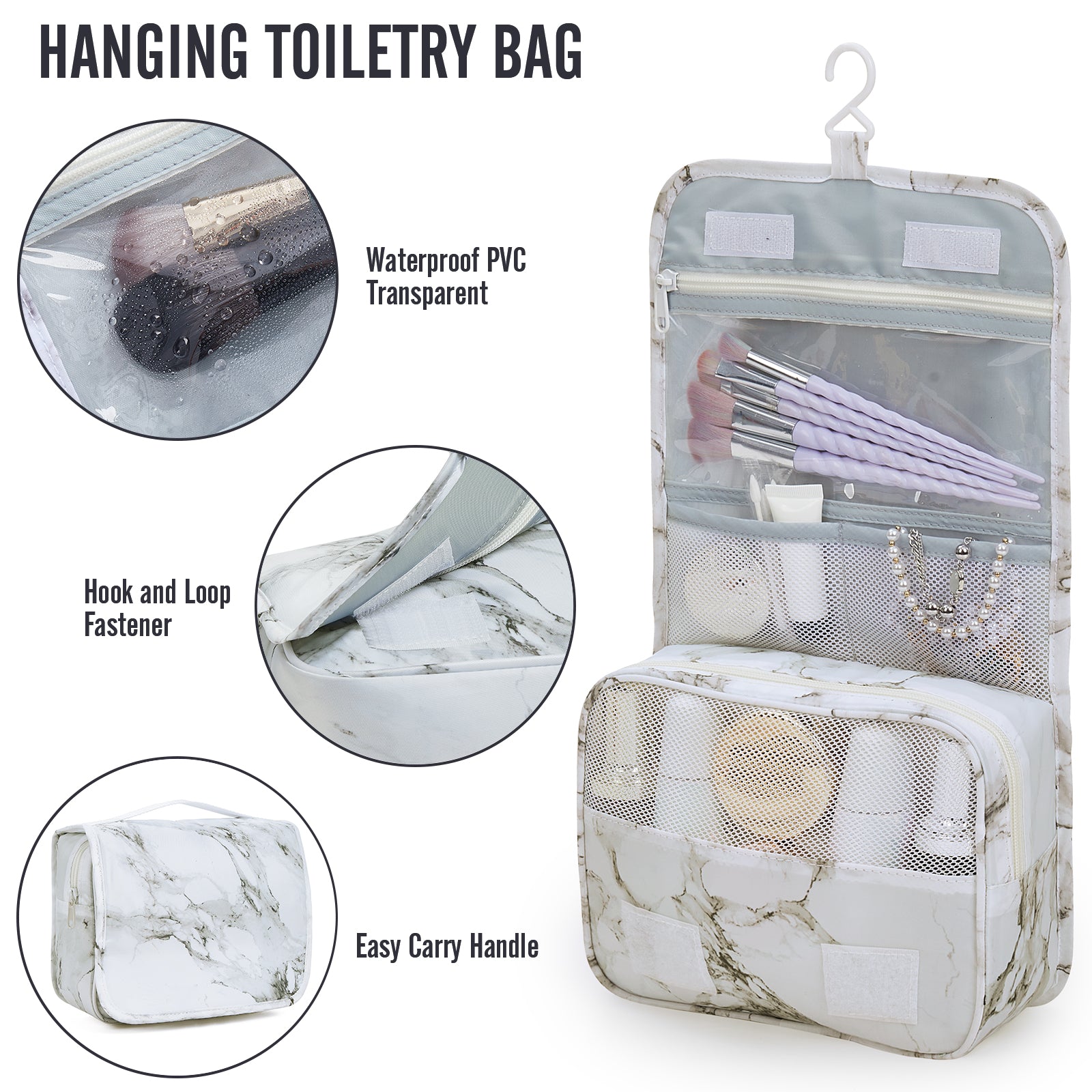 Veken 10 Set Packing Cubes for Travel Essential, Suitcase Organizer Bags in 4 Sizes, Carry-On Luggage Accessories with Large Laundry & Hanging Toiletry Bag, Must-Have for Airplane, Road Trip & Camping-zoom-4