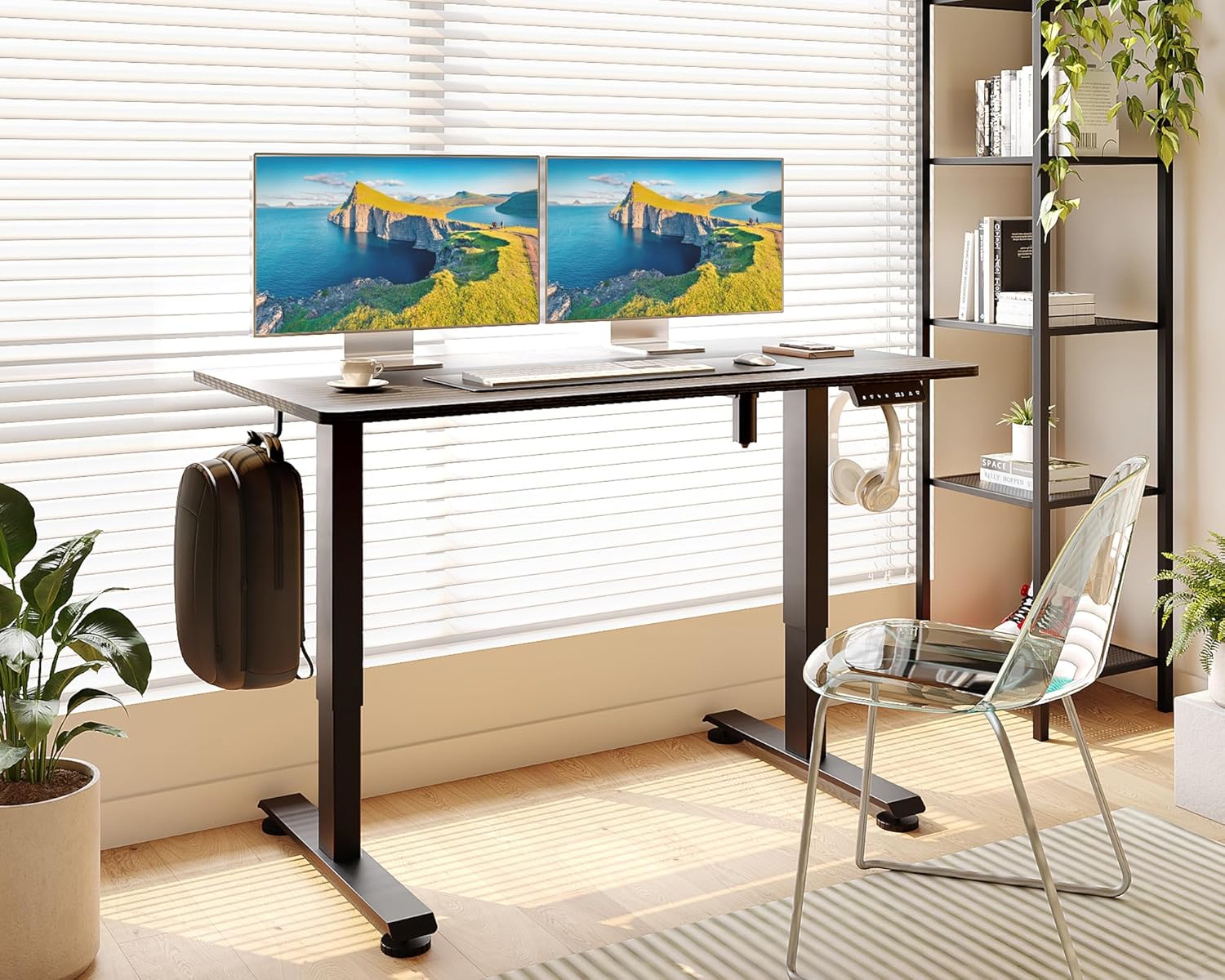 Veken | A2 Electric Standing Desk |  55 Inch | Black - aborderproducts