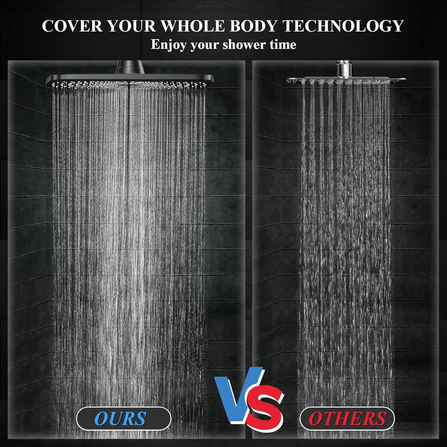 Veken | Shower Head Combo | 11.8 Inch | Matte Black - aborderproducts