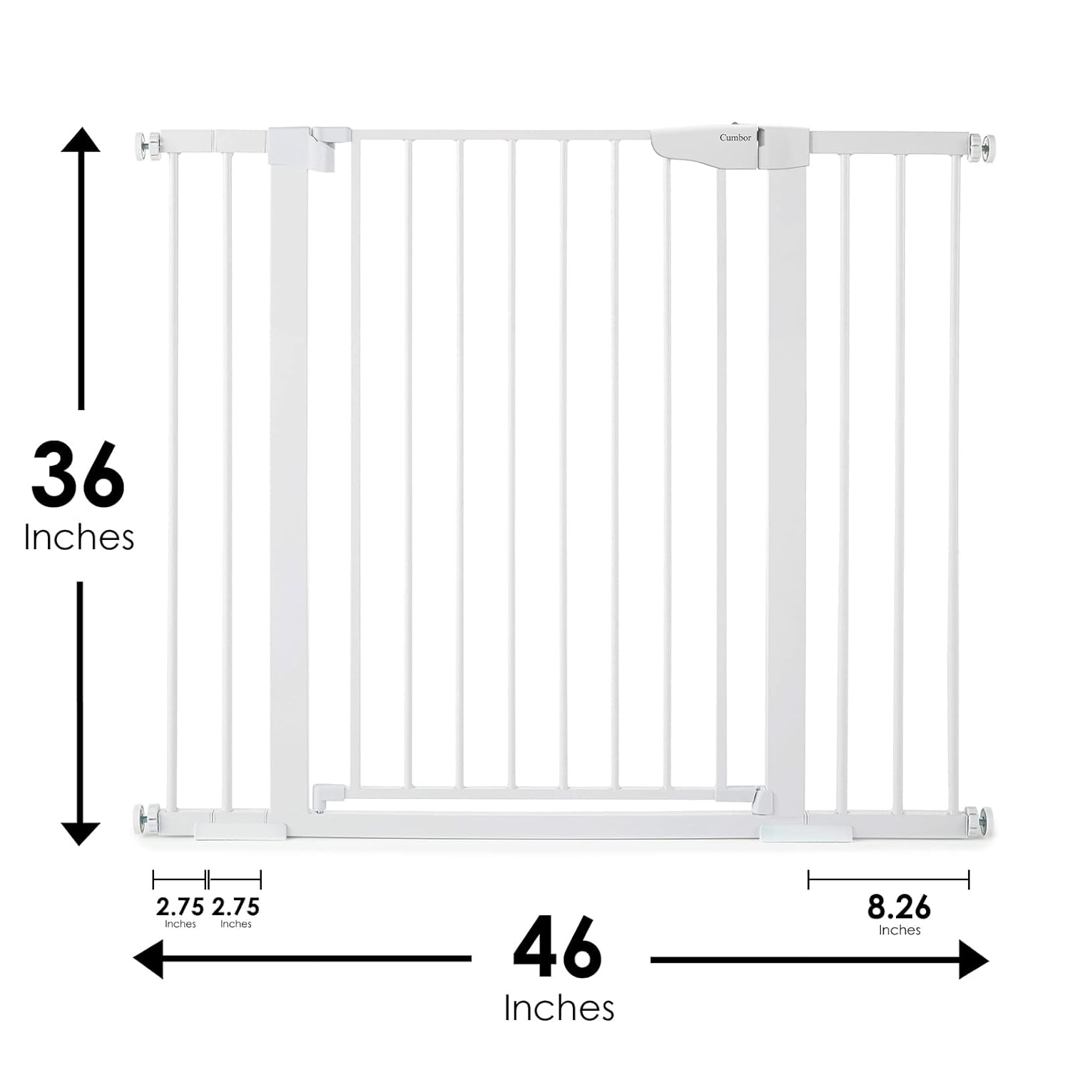 CUMBOR | SAFETY GATE | 29.7-46"W x 36"H | White - aborderproducts