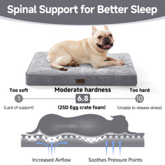 OhGeni | Flat Dog Bed | 30" | Gray - aborderproducts