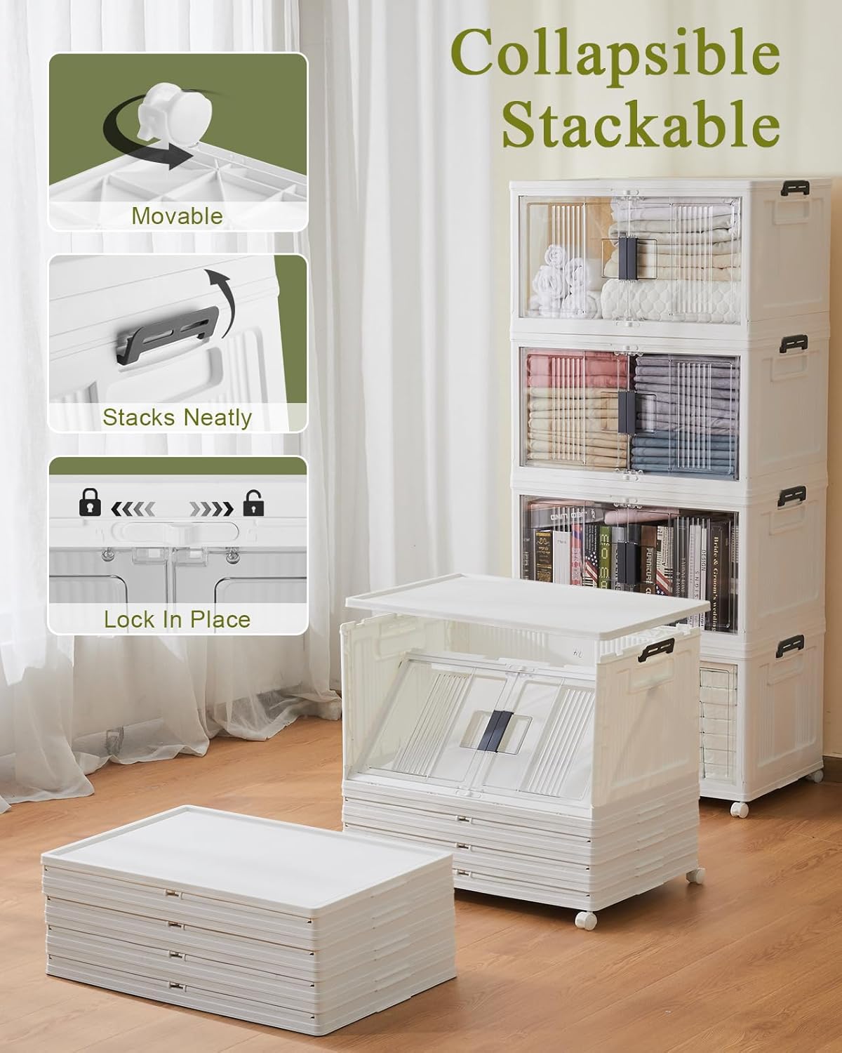 OlarHike | Storage Bins | 76QT | 4 Packs - aborderproducts