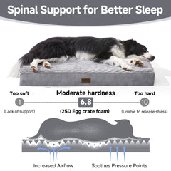 OhGeni | Flat Dog Bed | 35" | Gray - aborderproducts