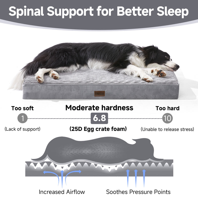 OhGeni | Flat Dog Bed | 35" | Gray-zoom-