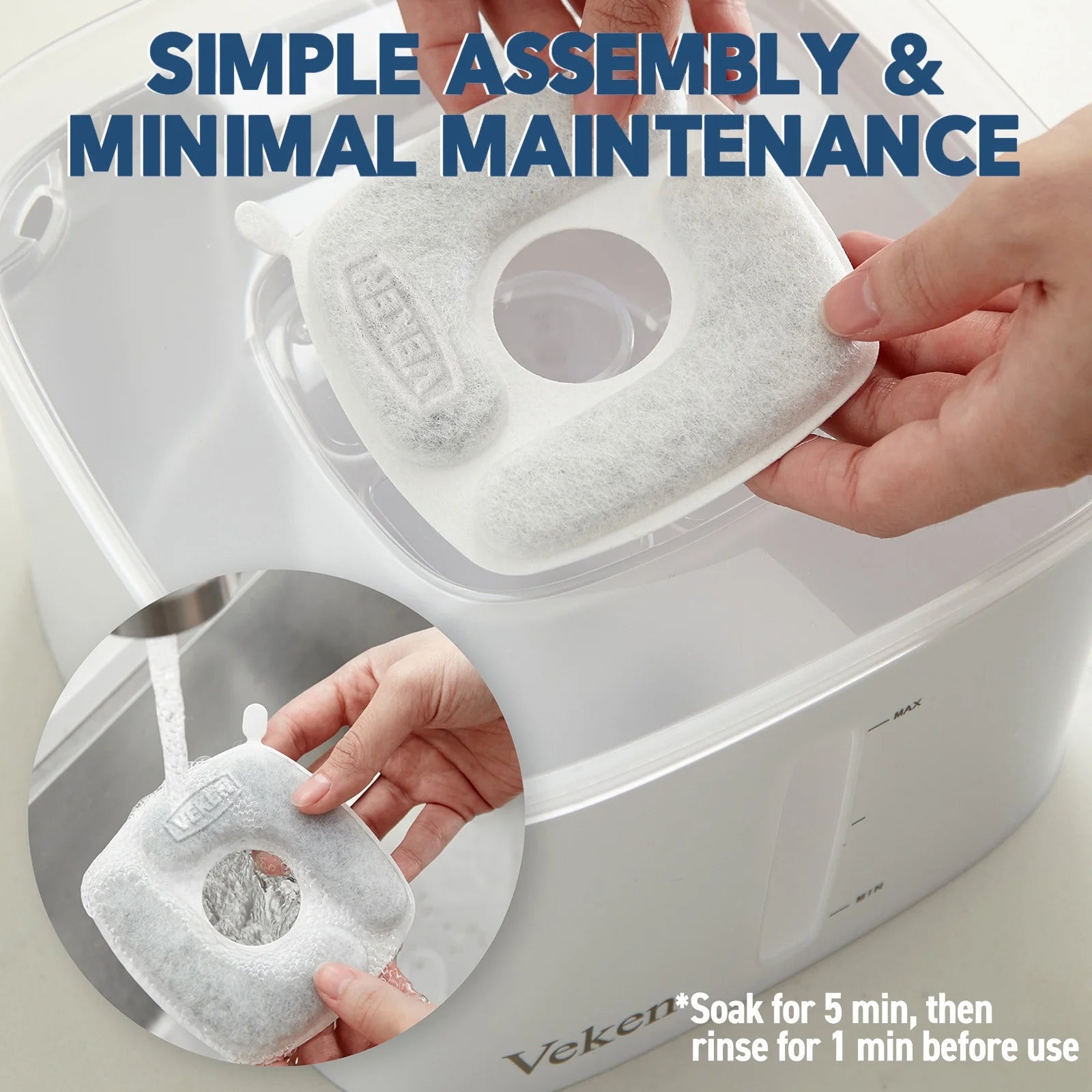 Veken | 8 Pack Replacement Filters & 8 Pack Replacement | For Pet Fountain - aborderproducts