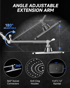 Veken | Rain Shower Head Chrome | 2.5gpm - aborderproducts