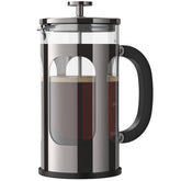 Veken French Press Coffee Maker 34oz 1 L, Heat Resistant Thickened Borosilicate Glass, No Plastic Touching Cafe, Stainless Steel Brewer,Cold Brew Cafetera Teapot for Kitchen Travel Camping,Dark Pewter - aborderproducts
