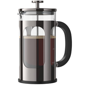 Veken French Press Coffee Maker 34oz 1 L, Heat Resistant Thickened Borosilicate Glass, No Plastic Touching Cafe, Stainless Steel Brewer,Cold Brew Cafetera Teapot for Kitchen Travel Camping,Dark Pewter - aborderproducts