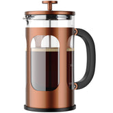 Veken French Press Coffee Maker 34oz 1 L, Heat Resistant Thickened Borosilicate Glass, No Plastic Touching Cafe, Stainless Steel Brewer, Cold Brew Cafetera Teapot for Kitchen Travel Camping, Copper - aborderproducts
