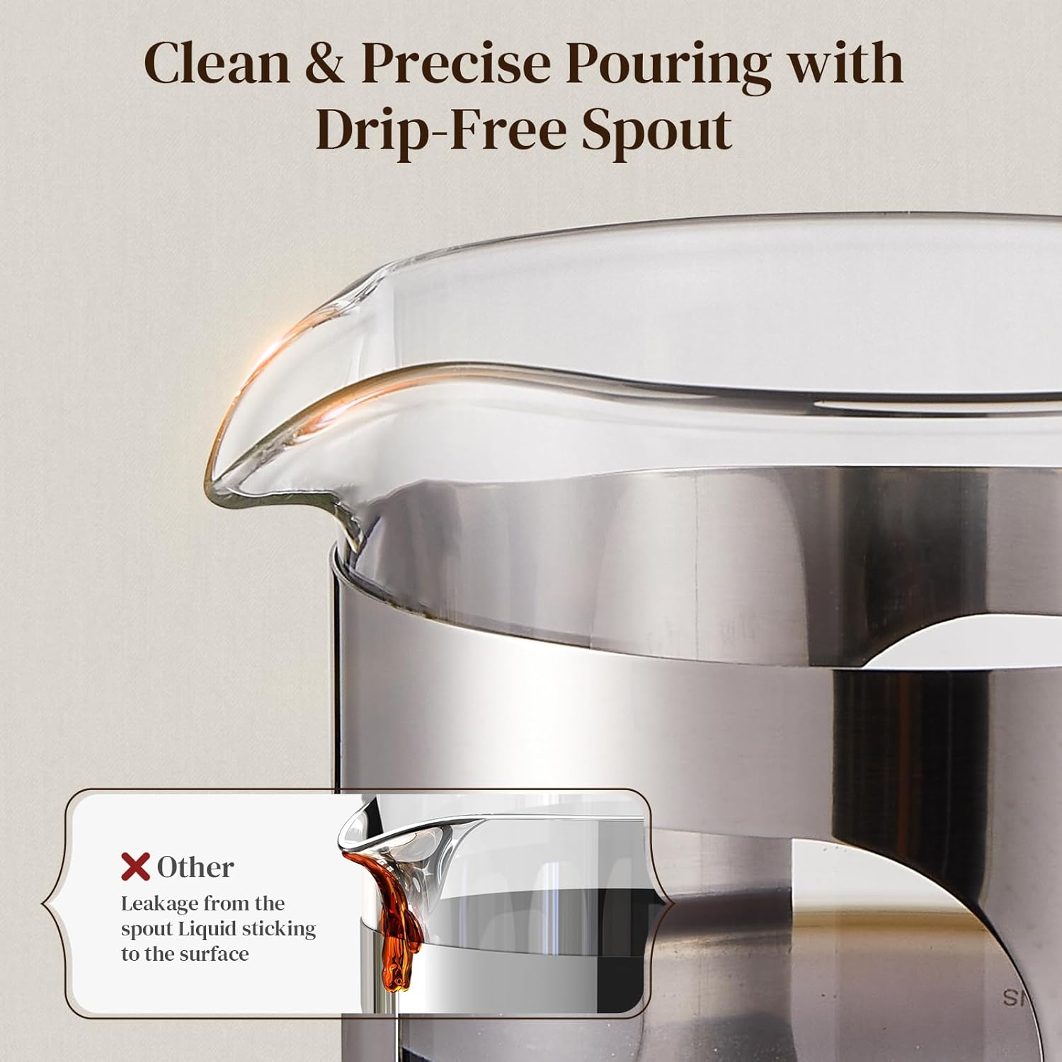 Veken French Press Coffee Maker 34oz 1 L, Heat Resistant Thickened Borosilicate Glass, No Plastic Touching Cafe, Stainless Steel Brewer, Cold Brew Cafetera Teapot for Kitchen Travel Camping, Silver - aborderproducts