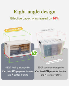 OlarHike | Storage Bins | 48QT | 3 Pack | Warm Gray - aborderproducts