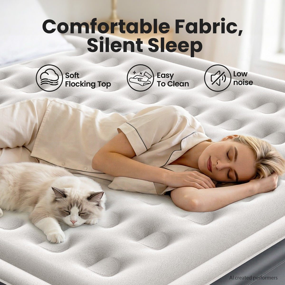 OlarHike King Size Air Mattress with Built in Pump, 18" Blow Up Bed, 850lb-3