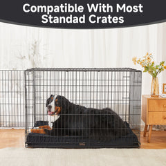 OhGeni | Flat Dog Bed | 47" | Black - aborderproducts