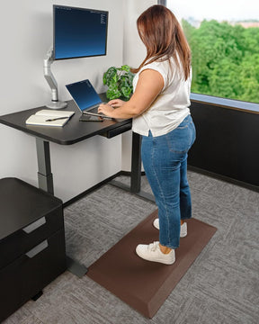 Ophanie | Anti Fatigue Cushioned Mat | 39"L x 20"W x 0.9"H | Brown - aborderproducts