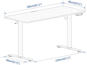 Veken | A2 Electric Standing Desk |  55 Inch | Black - aborderproducts