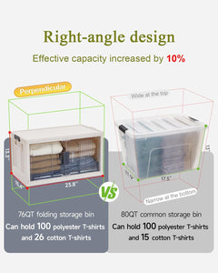 OlarHike | Storage Bins | 76QT | 4 Pack | Warm Gray - aborderproducts