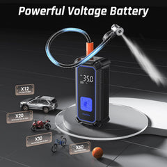 OlarHike Cordless Electric Tire Inflator Portable Air Compressor, Auto Air Pump for Car Tires,SUV,Bicycle, Bike,motorcycle,ball, Tire Inflator with Digital Pressure Gauge, Smart Pump with LED Light, Blue - aborderproducts