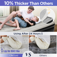OHGENI | AIR MATTRESS | 18 INCH HEIGHT | Cal King | BLACK - aborderproducts