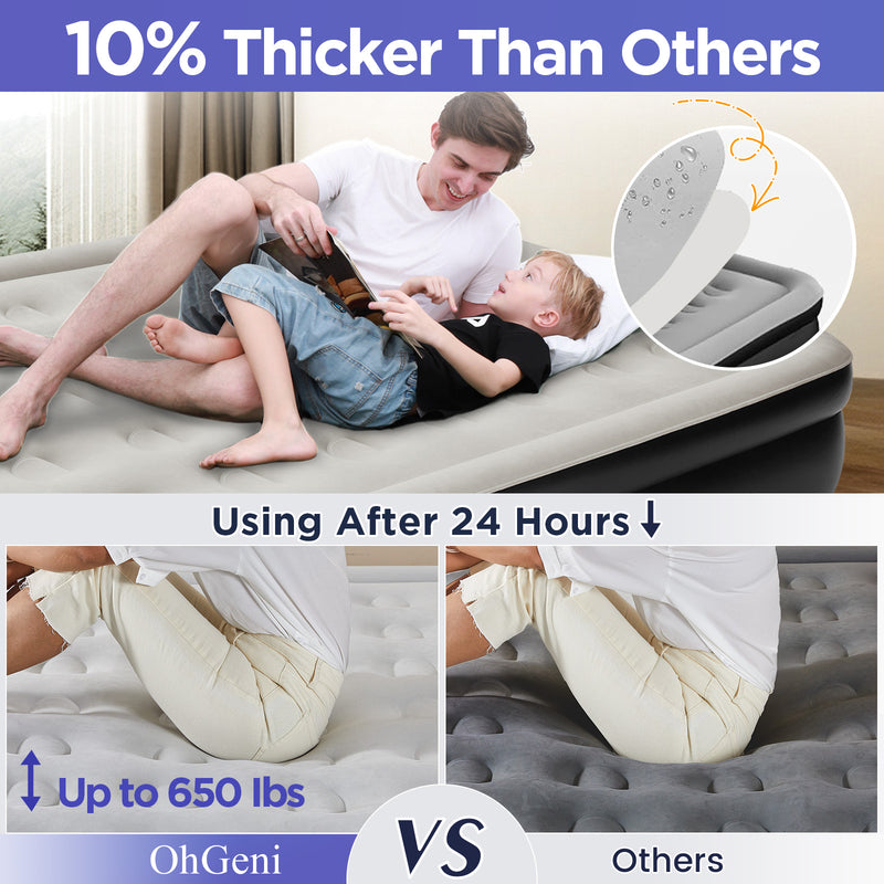 OHGENI | AIR MATTRESS | 18 INCH HEIGHT | Cal King | BLACK-zoom-