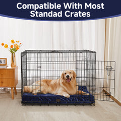 OhGeni | Orthopedic Waterproof & Machine Washable Dog Bed | 41 Inches | Navy - aborderproducts