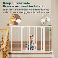 Cumbor | Safety Gate | 29.7-48"W x 30.5"H | White - aborderproducts