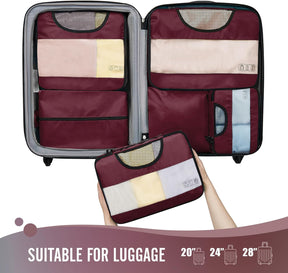 Veken | Packing Cubes | 6 Set | Wine Red