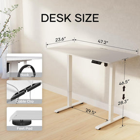 Veken | Electric Standing Desk | 48 Inch | White