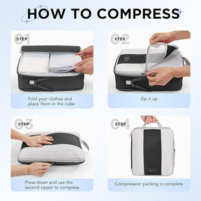 OlarHike |  Compression Packing Cubes | 10 Sets | Black