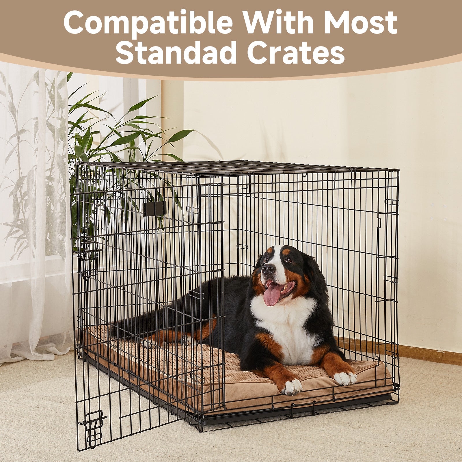 OhGeni | Orthopedic Waterproof & Machine Washable Dog Bed | 47 Inches | Coffee - aborderproducts