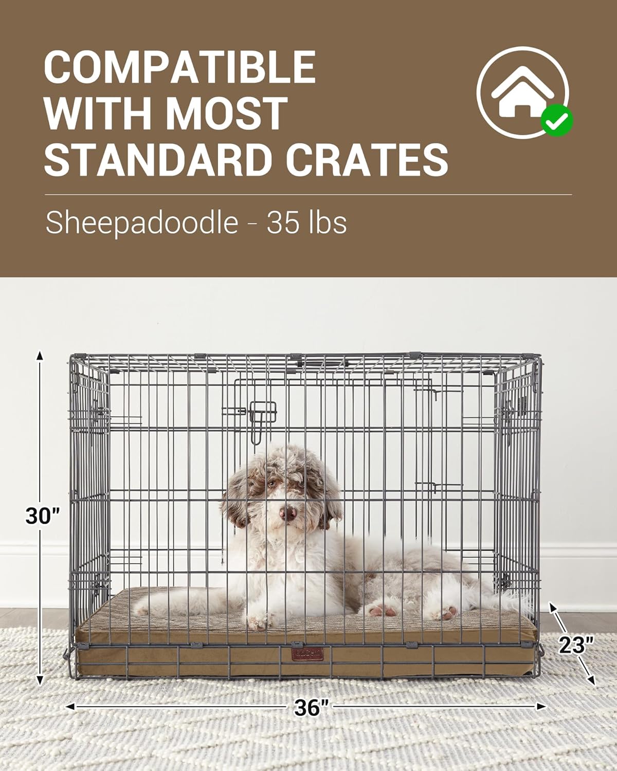 OhGeni | Dog Bed | 35 Inch | Coffee - aborderproducts