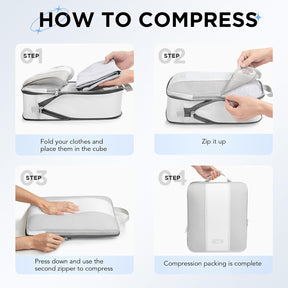 OlarHike | Compression Packing Cubes | 10 Set | White
