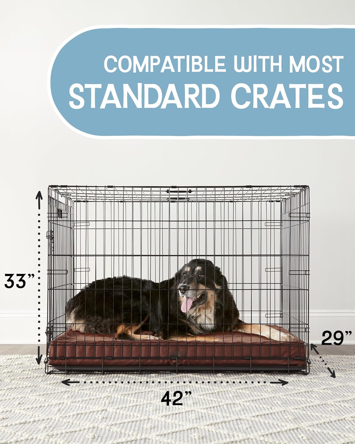 Orthopedic Dog Bed| X-Large (41 x 28 x 4 Inch)|Brown|OhGeni - aborderproducts