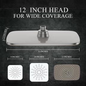 Veken | Shower Head Combo | 12"  | Brushed Nickel