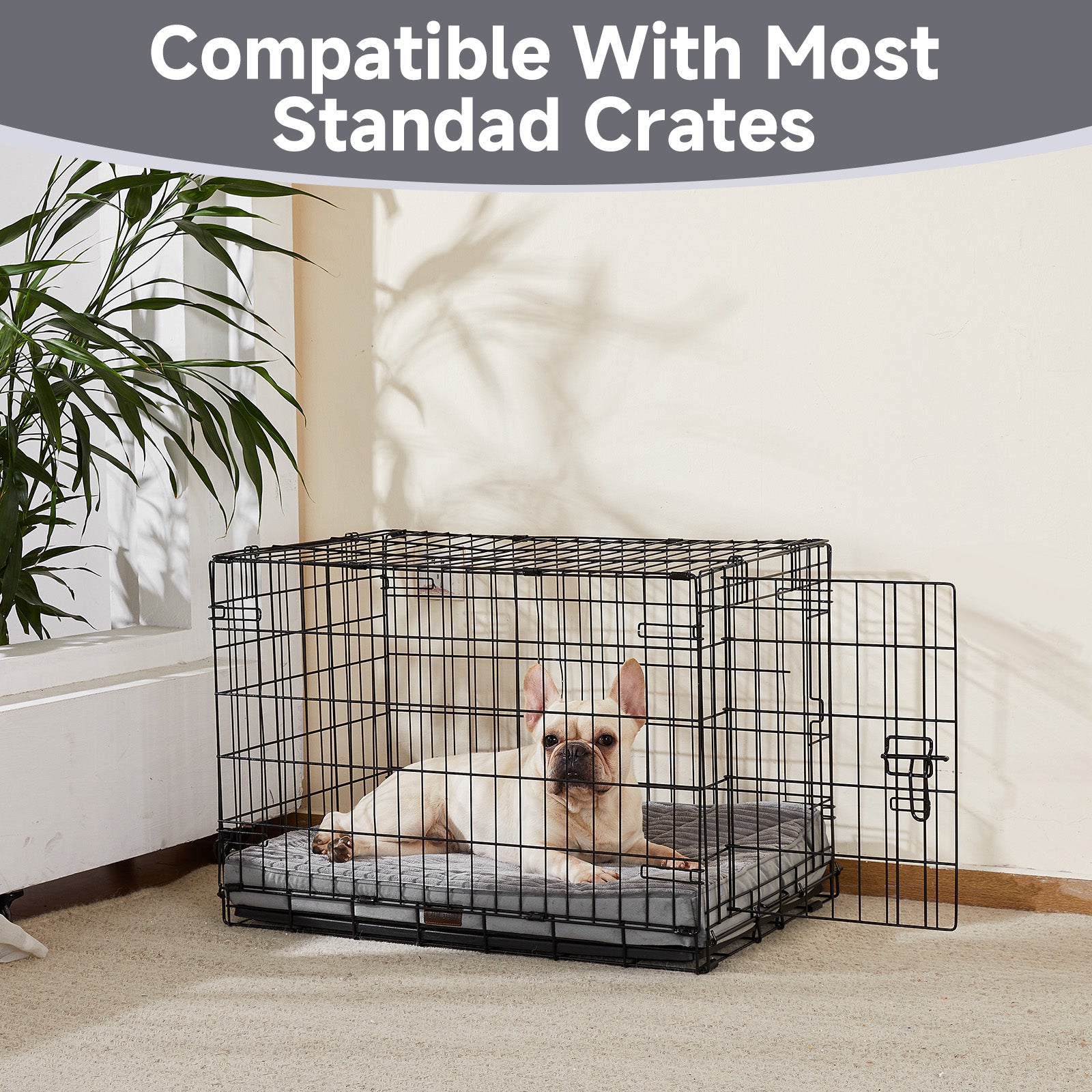 OhGeni | Flat Dog Bed | 30" | Gray - aborderproducts