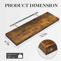 BAYKA | Floating Shelves | 22.5 inches | 3 Piece | Rustic Brown - aborderproducts