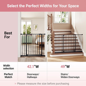 InnoTruth 28.9-49" Baby Gate for Stairs, 30" Tall Extra Wide Pet Gates for Doorways One-Hand Opening, Easy Walk Thru Dual Lock Dog Gates for the House, Hallways, Rooms, Easy Install Toddler Gate,Black (Copy) - aborderproducts