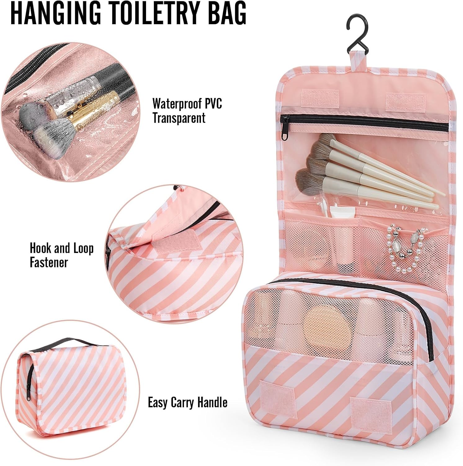 Veken | 10 Set | Packing Cube | Sweet Pink Stripes - aborderproducts