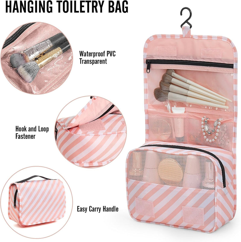 Veken | 10 Set | Packing Cube | Sweet Pink Stripes-zoom-